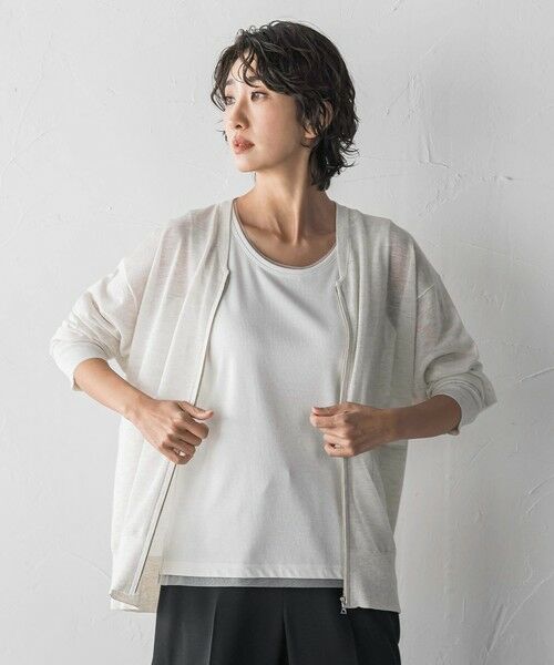 la.f...(大きいサイズ) / ラ・エフ(おおきいサイズ) カーディガン・ボレロ | 【大きいサイズ】シアーシャイニーニットブルゾン | 詳細15