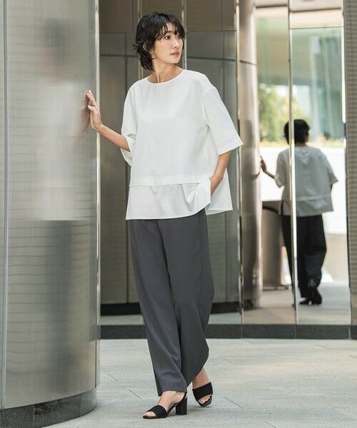 la.f...(大きいサイズ) / ラ・エフ(おおきいサイズ) シャツ・ブラウス | 【大きいサイズ/選べるSETUP】SUZUSALA裾切り替えブラウス | 詳細4