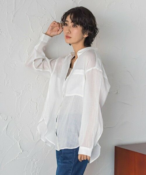 la.f...(大きいサイズ) / ラ・エフ(おおきいサイズ) テーラードジャケット | 【大きいサイズ】シアーラミーシャツ | 詳細1