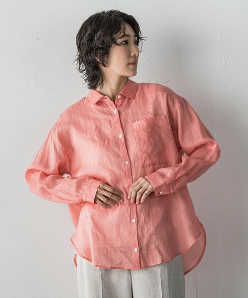 la.f...(大きいサイズ) / ラ・エフ(おおきいサイズ) テーラードジャケット | 【大きいサイズ/新色追加】“洗える麻”トーンアップシャツ | 詳細11