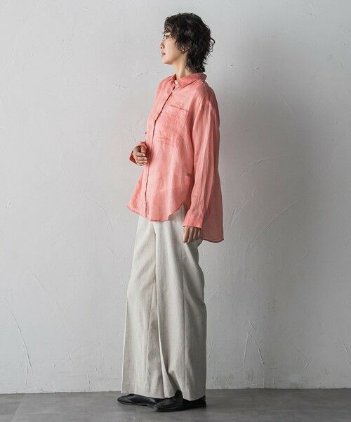 la.f...(大きいサイズ) / ラ・エフ(おおきいサイズ) テーラードジャケット | 【大きいサイズ/新色追加】“洗える麻”トーンアップシャツ | 詳細16