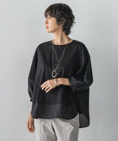 la.f...(大きいサイズ) / ラ・エフ(おおきいサイズ) カットソー | 【大きいサイズ】シアー切り替えカットソー