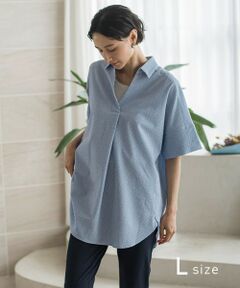 la.f...(大きいサイズ) / ラ・エフ(おおきいサイズ) シャツ・ブラウス | 【WEB限定/大きいサイズ/追加生産】”着るだけでサマになる”頼れるスキッパーチュニック