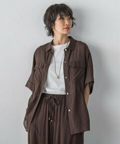 la.f...(大きいサイズ) / ラ・エフ(おおきいサイズ) シャツ・ブラウス | 【大きいサイズ】リネンライクシアーボイルシャツ