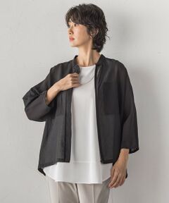 la.f...(大きいサイズ) / ラ・エフ(おおきいサイズ) シャツ・ブラウス | 【大きいサイズ】アンティークガーゼジップブルゾン