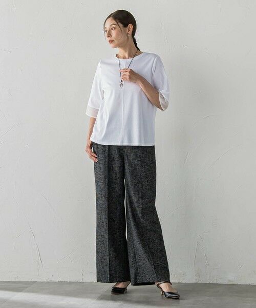 la.f...(大きいサイズ) / ラ・エフ(おおきいサイズ) その他パンツ | 【大きいサイズ】メッシュツイードワイドパンツ | 詳細4