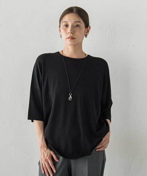 la.f...(大きいサイズ) / ラ・エフ(おおきいサイズ) ニット・セーター | 【大きいサイズ】ゆるTシャツニット（ブラック）