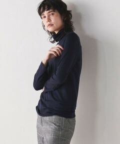 保湿性と吸湿性に優れたタートルネックカットソー≪洗濯機で洗える≫