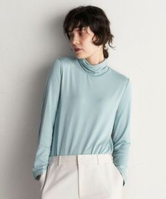 保湿性と吸湿性に優れたタートルネックカットソー≪洗濯機で洗える≫