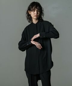 ダブルクロス2WAYロングシャツブラウス≪洗濯機で洗える/セットアップ対応≫