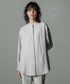 ダブルクロス2WAYロングシャツブラウス≪洗濯機で洗える/セットアップ対応≫