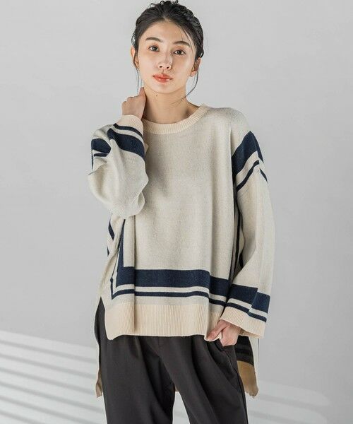 la.f... / ラ・エフ ニット・セーター | 【WEB限定】スクエアラインニット≪手洗い可能≫（オフホワイト）