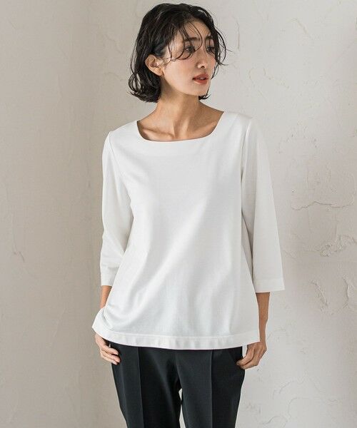 la.f... / ラ・エフ カットソー | マシュマロポンチカットソー≪洗濯機で洗える≫(ホワイト)