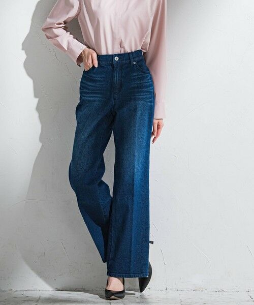 la.f./ラ・エフ ストレッチデニムパンツ≪洗濯機で洗える≫ ネイビー 9号 la.f./ラ・エフ ストレッチデニムパンツ≪洗濯機で洗える≫ ネイビー 9号