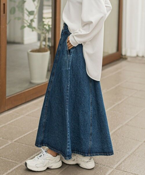 la.f... / ラ・エフ ミニ・ひざ丈スカート | デニムフレアスカート | 詳細9