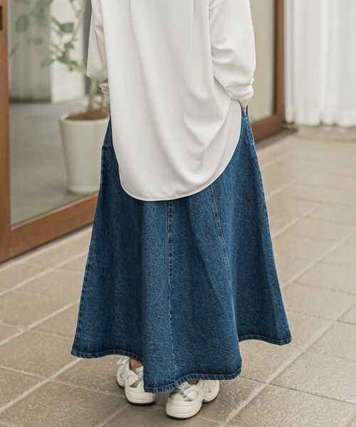 la.f... / ラ・エフ ミニ・ひざ丈スカート | デニムフレアスカート | 詳細10