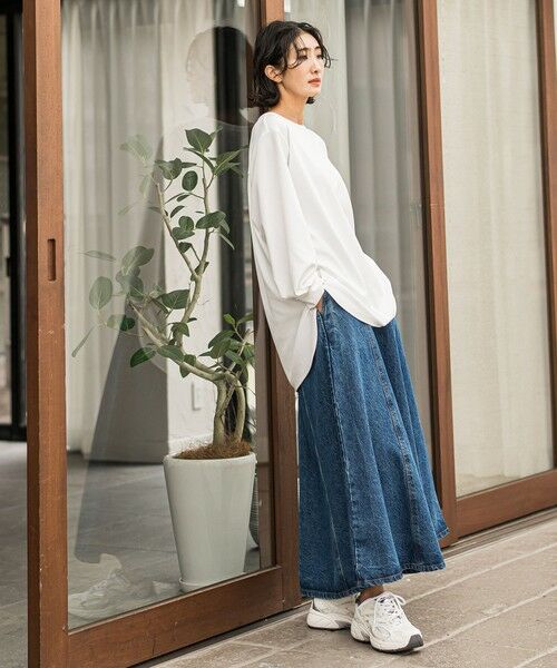 la.f... / ラ・エフ ミニ・ひざ丈スカート | デニムフレアスカート | 詳細11