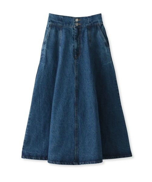 la.f... / ラ・エフ ミニ・ひざ丈スカート | デニムフレアスカート | 詳細1