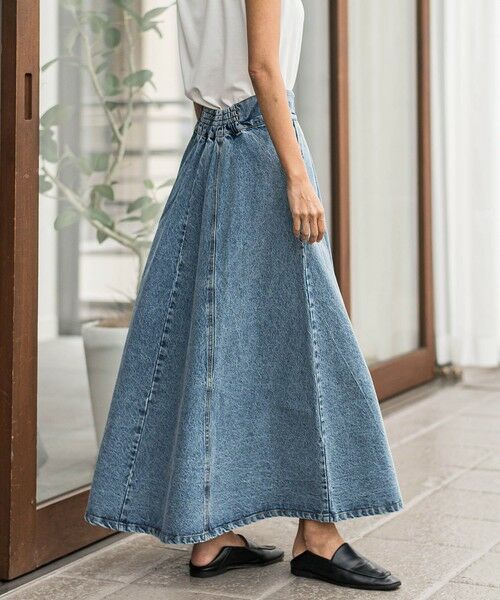 la.f... / ラ・エフ ミニ・ひざ丈スカート | デニムフレアスカート | 詳細18