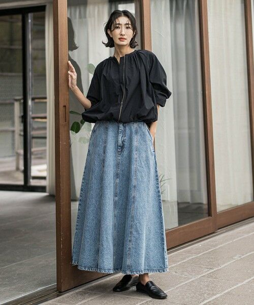 la.f... / ラ・エフ ミニ・ひざ丈スカート | デニムフレアスカート | 詳細19