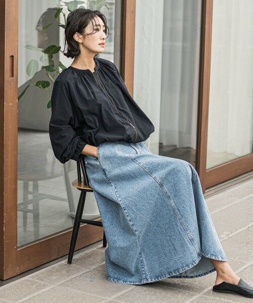 la.f... / ラ・エフ ミニ・ひざ丈スカート | デニムフレアスカート | 詳細24