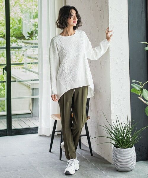 la.f... / ラ・エフ ニット・セーター | デニム切替ケーブルニット | 詳細5