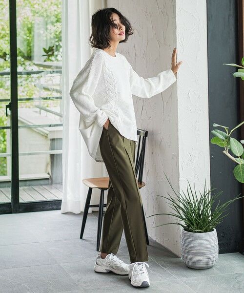 la.f... / ラ・エフ ニット・セーター | デニム切替ケーブルニット | 詳細7