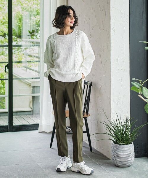 la.f... / ラ・エフ ニット・セーター | デニム切替ケーブルニット | 詳細9