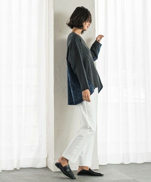 la.f... / ラ・エフ ニット・セーター | デニム切替ケーブルニット | 詳細17