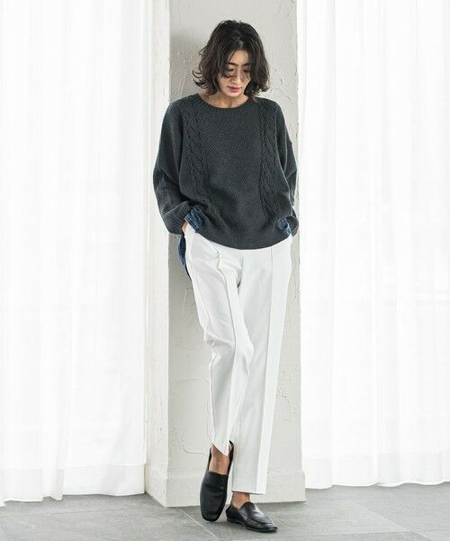 la.f... / ラ・エフ ニット・セーター | デニム切替ケーブルニット | 詳細20
