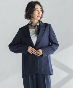 麻調テーラードジャケット≪手洗い可能≫