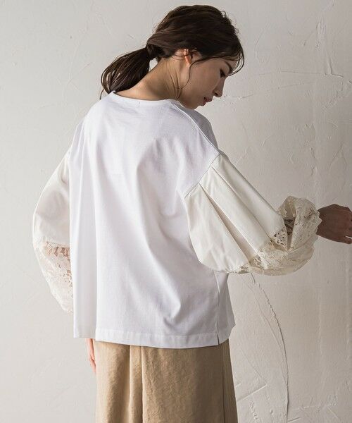 la.f... / ラ・エフ カットソー | 【biyori】""二の腕すっきり""レース袖カットソー≪手洗い可能≫ | 詳細1