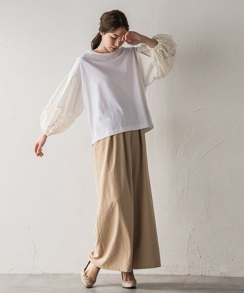 la.f... / ラ・エフ カットソー | 【biyori】""二の腕すっきり""レース袖カットソー≪手洗い可能≫ | 詳細4