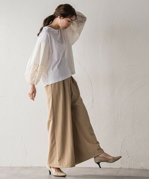 la.f... / ラ・エフ カットソー | 【biyori】""二の腕すっきり""レース袖カットソー≪手洗い可能≫ | 詳細5