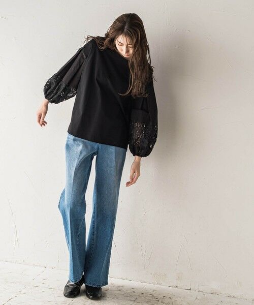la.f... / ラ・エフ カットソー | 【biyori】""二の腕すっきり""レース袖カットソー≪手洗い可能≫ | 詳細12