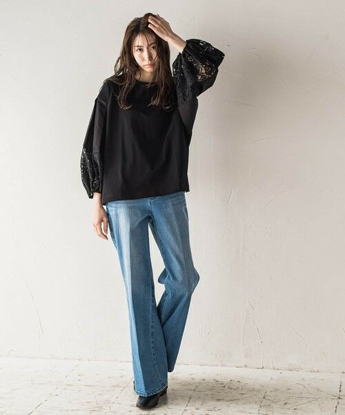 la.f... / ラ・エフ カットソー | 【biyori】""二の腕すっきり""レース袖カットソー≪手洗い可能≫ | 詳細13