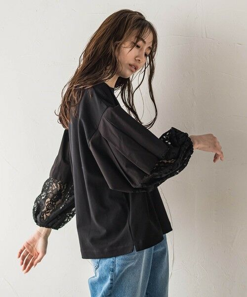 la.f... / ラ・エフ カットソー | 【biyori】""二の腕すっきり""レース袖カットソー≪手洗い可能≫ | 詳細10