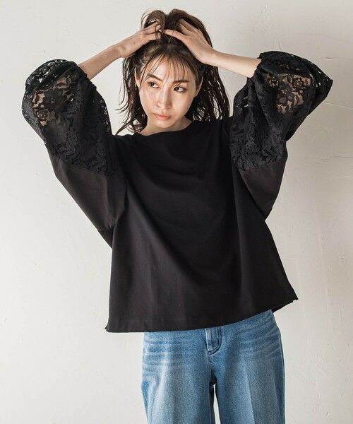 la.f... / ラ・エフ カットソー | 【biyori】""二の腕すっきり""レース袖カットソー≪手洗い可能≫ | 詳細11