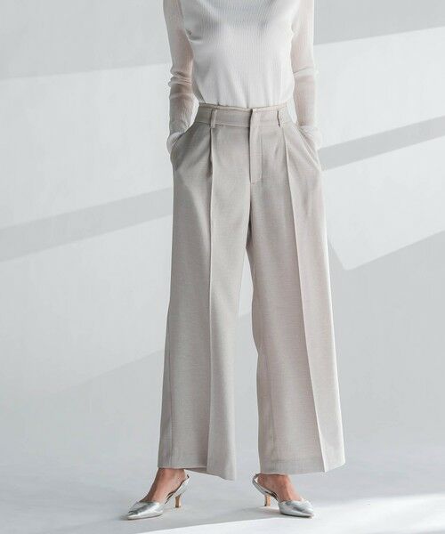 la.f... / ラ・エフ その他パンツ | 麻調ワイドパンツ≪洗濯機で洗える≫(ベージュ)