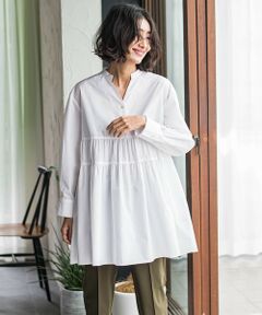 la.f... / ラ・エフ シャツ・ブラウス | 【biyori】""ふんわり体型カバー""切替ギャザーブラウス≪洗濯機で洗える≫