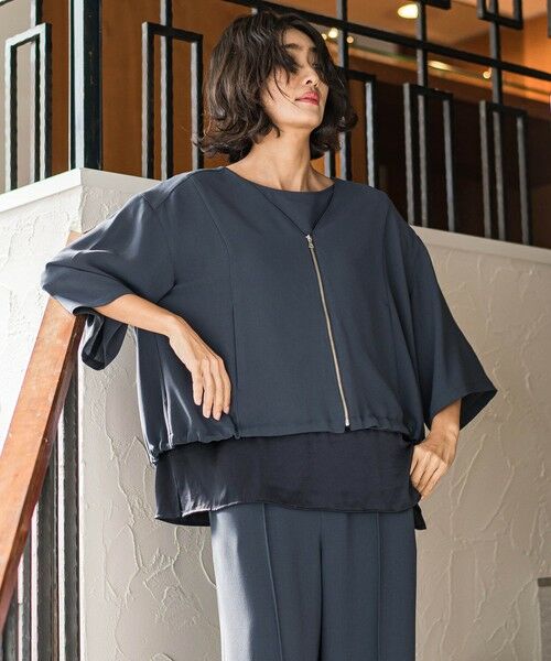 la.f... / ラ・エフ テーラードジャケット | 【旅楽シリーズ】”シワレス”ジップアップブルゾン≪洗濯機で洗える≫ | 詳細7