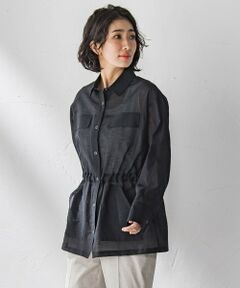 la.f... / ラ・エフ テーラードジャケット | ポケット付きシアーシャツジャケット≪洗濯機で洗える≫