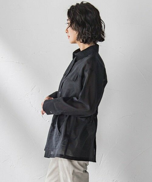 la.f... / ラ・エフ テーラードジャケット | ポケット付きシアーシャツジャケット≪洗濯機で洗える≫ | 詳細10