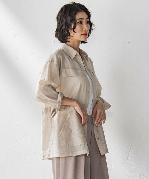la.f... / ラ・エフ テーラードジャケット | ポケット付きシアーシャツジャケット≪洗濯機で洗える≫ | 詳細18