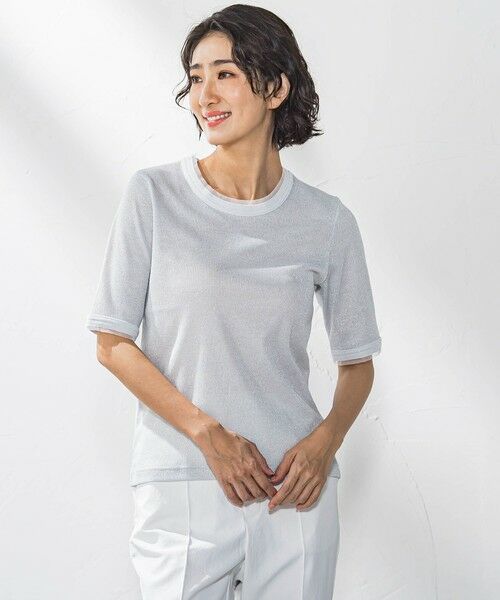 la.f./ラ・エフ 【WEB限定】ラメリブプルオーバー≪手洗い可能≫ ホワイト 9号 la.f./ラ・エフ 【WEB限定】ラメリブプルオーバー≪手洗い可能≫ ホワイト 9号