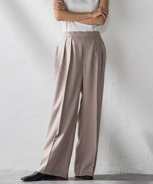 la.f./ラ・エフ 【WEB限定】タックワイドパンツ≪洗濯機で洗える≫ キャメル 9号 la.f./ラ・エフ 【WEB限定】タックワイドパンツ≪洗濯機で洗える≫ キャメル 9号