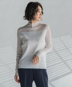 la.f... / ラ・エフ ニット・セーター | シアーモックネックニット≪手洗い可能≫