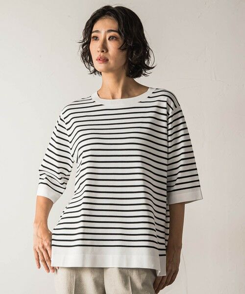 la.f... / ラ・エフ ニット・セーター | Tシャツ風ボーダーニットプルオーバー≪手洗い可能≫ | 詳細6