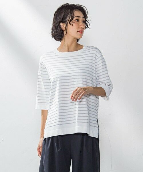 la.f... / ラ・エフ ニット・セーター | Tシャツ風ボーダーニットプルオーバー≪手洗い可能≫ | 詳細19