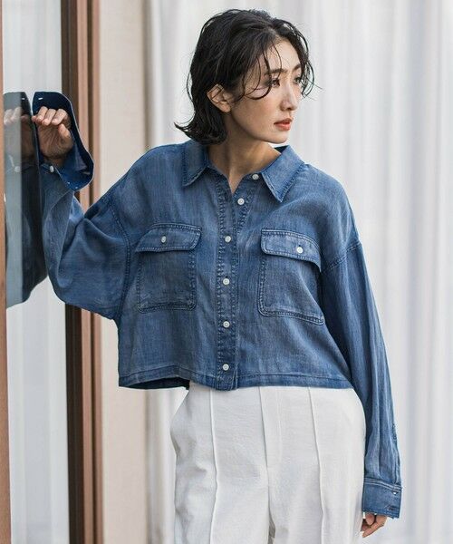 la.f... / ラ・エフ シャツ・ブラウス | 【biyori】ショート丈デニムシャツ≪手洗い可能≫ | 詳細1